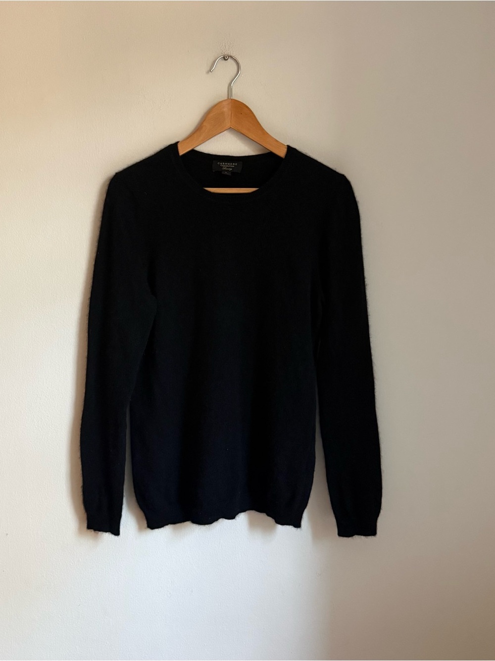 Charter Club Luxury 100% Cashmere Sweater Size L Women’s Black Crewneck